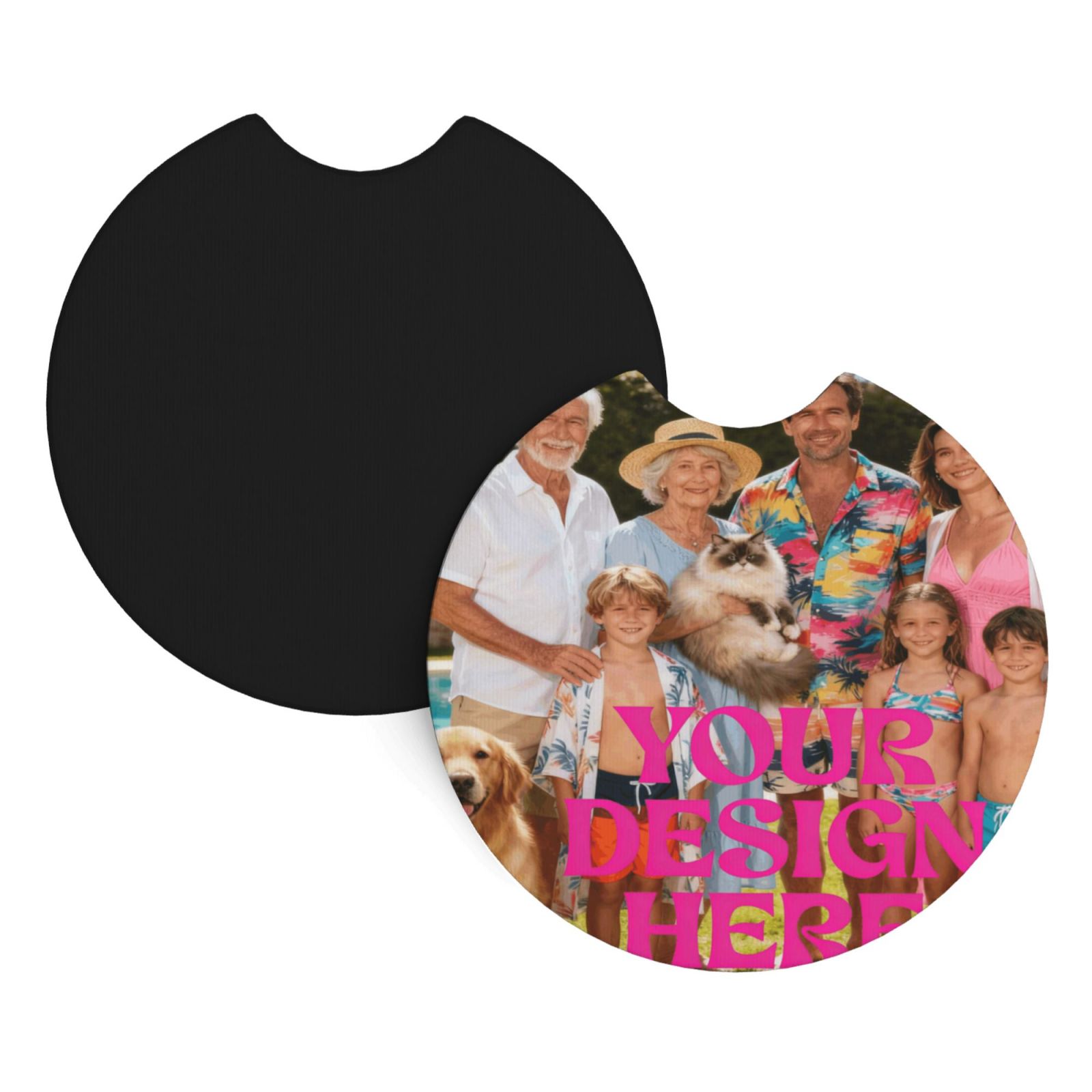 customized car interior cup pad