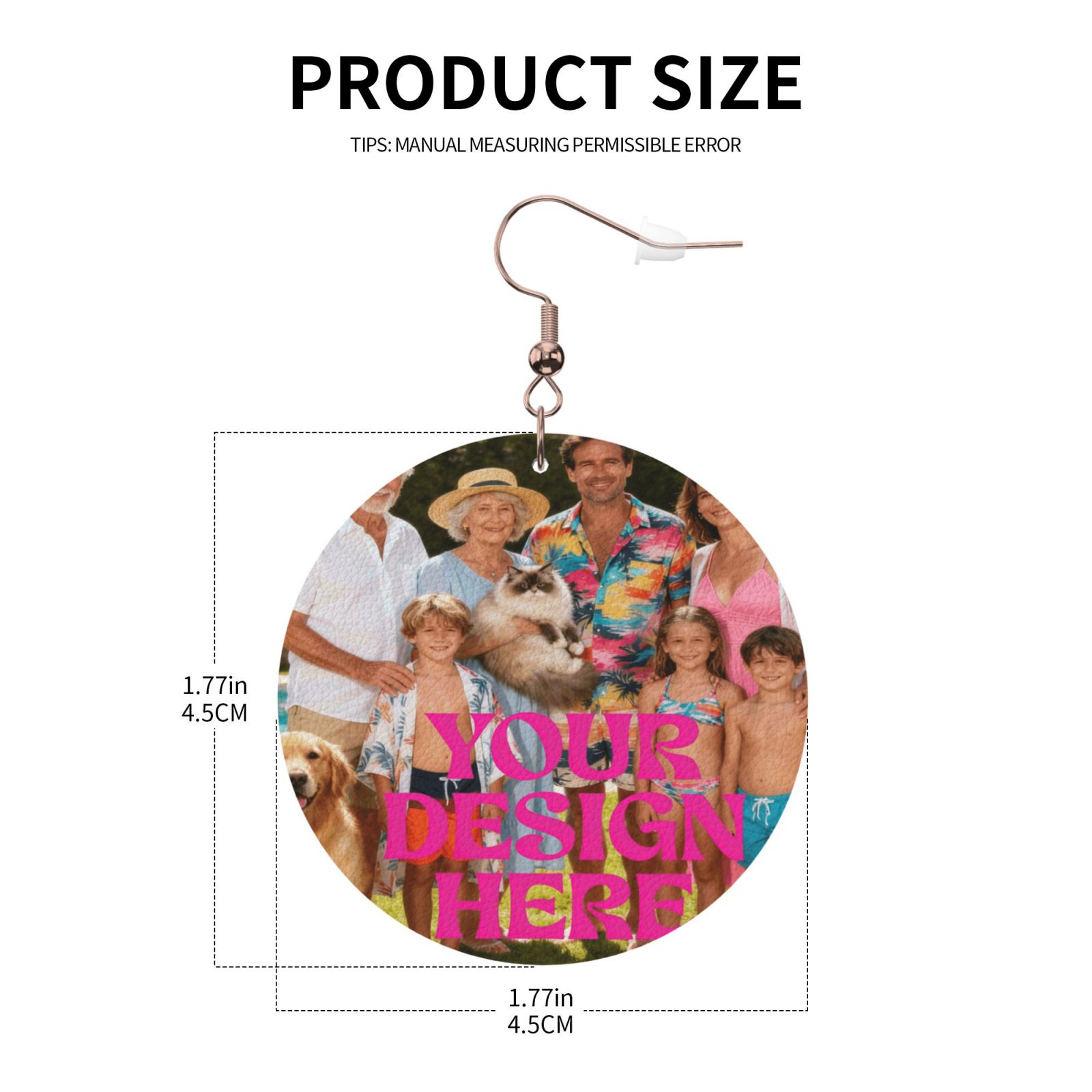 Custom Round Photo Earrings