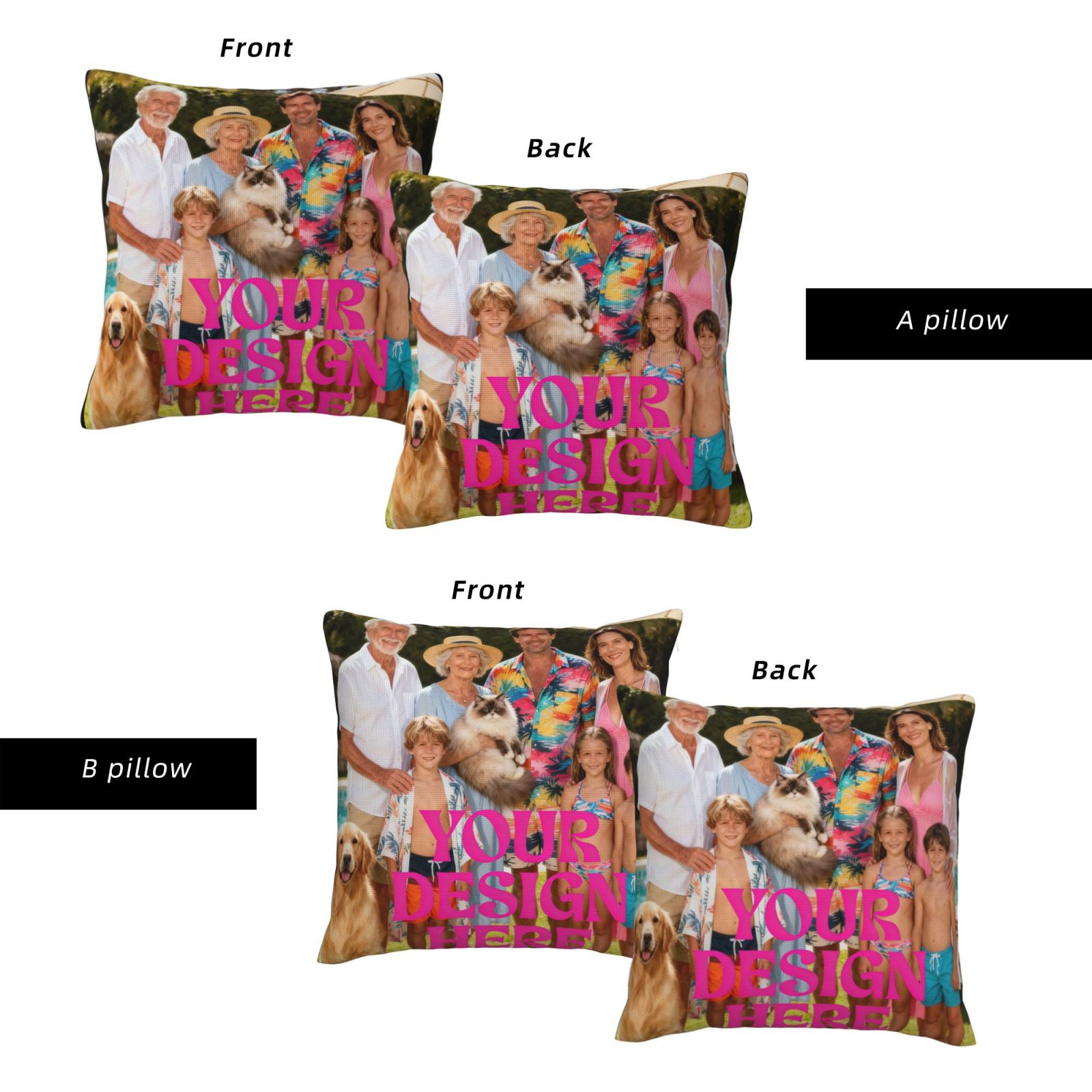 Custom Photo Pillow cover 2 pcs