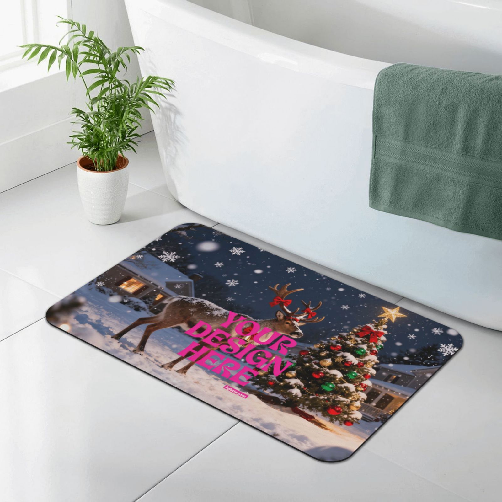 Custom Christmas Bath Mat