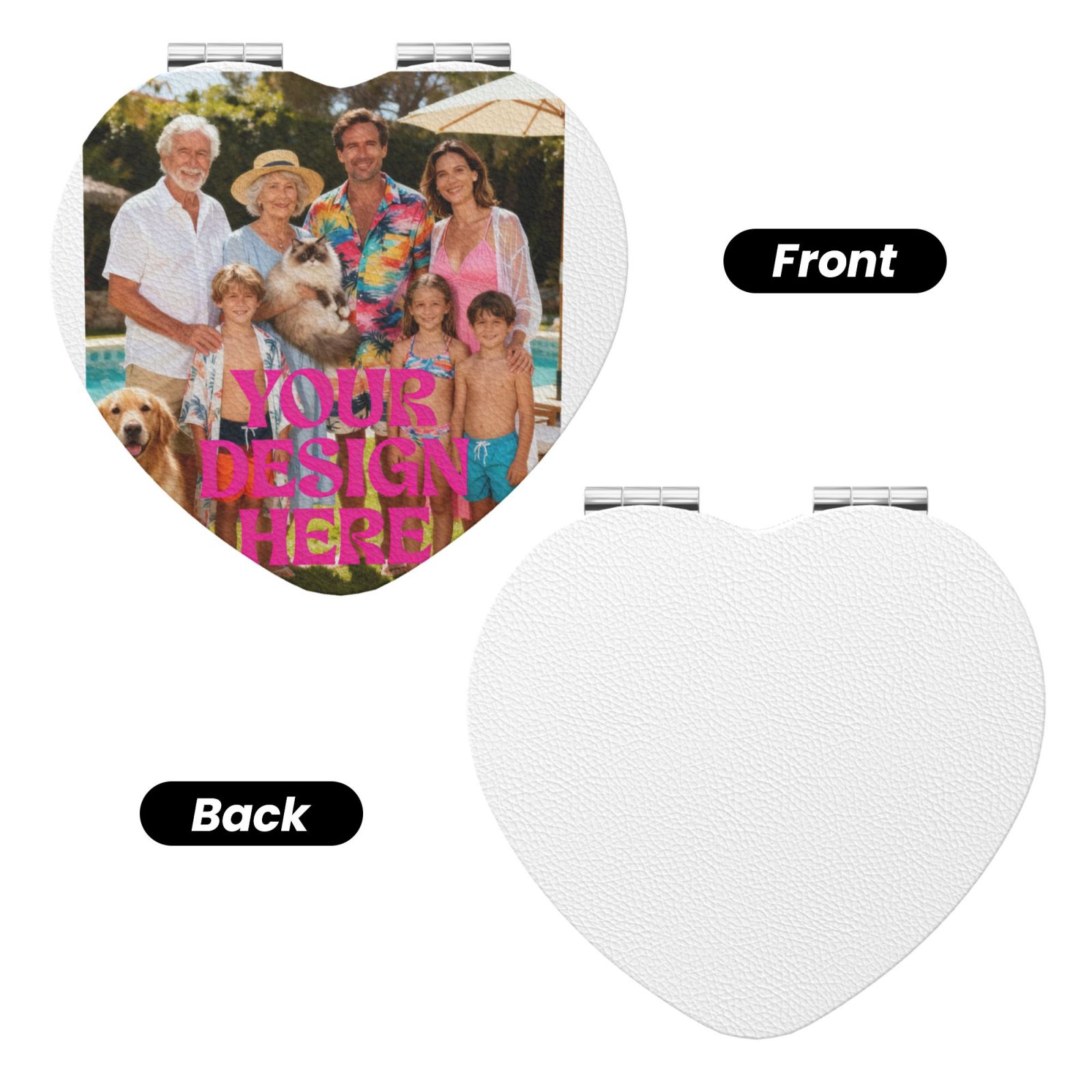 Heart-Shaped Compact Mirror