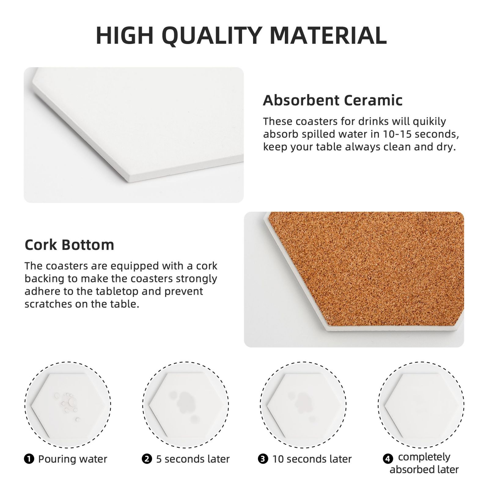 Custom Hexagonal Photo Coaster Set