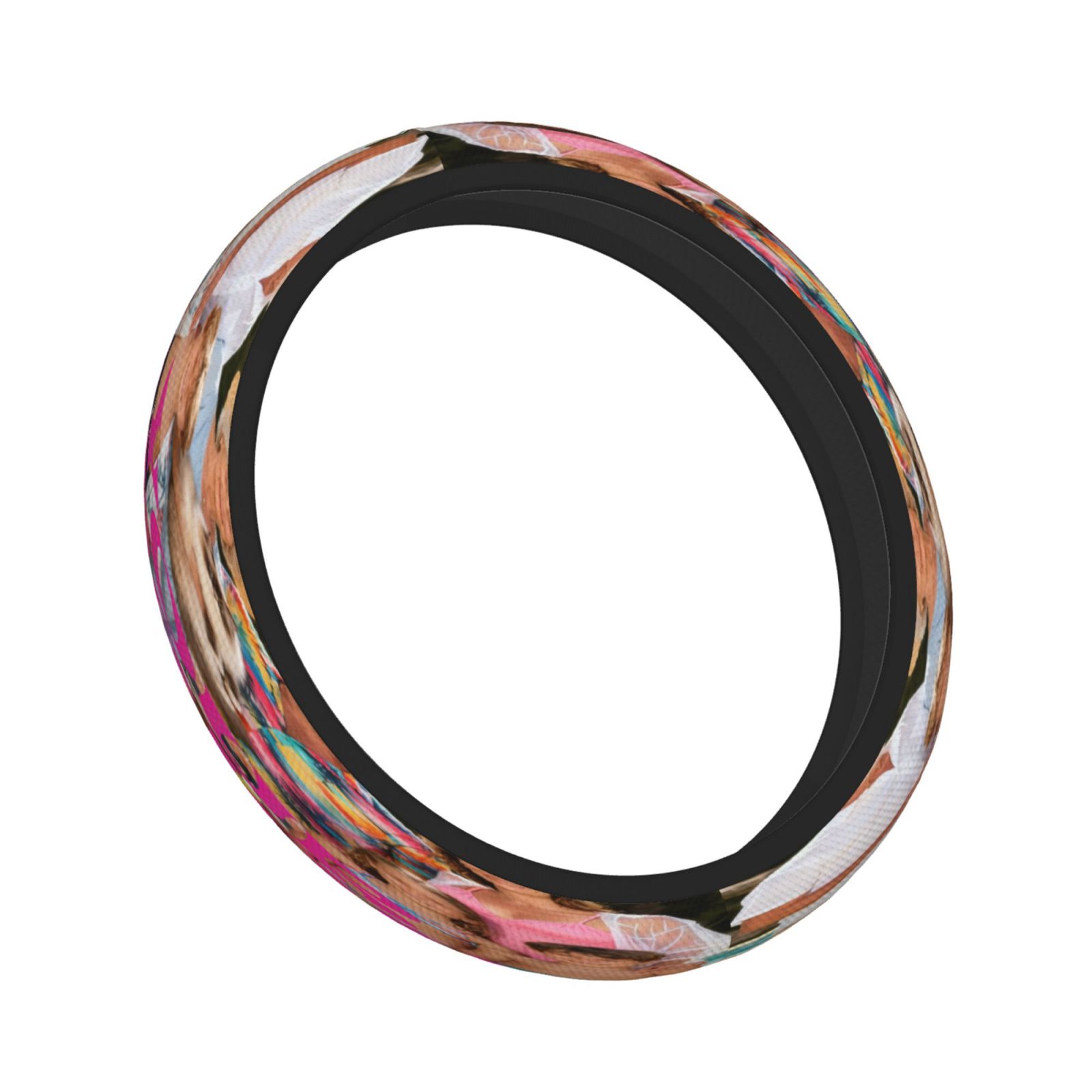 customized personalized print on demand Colorful Steering Wheel Cover