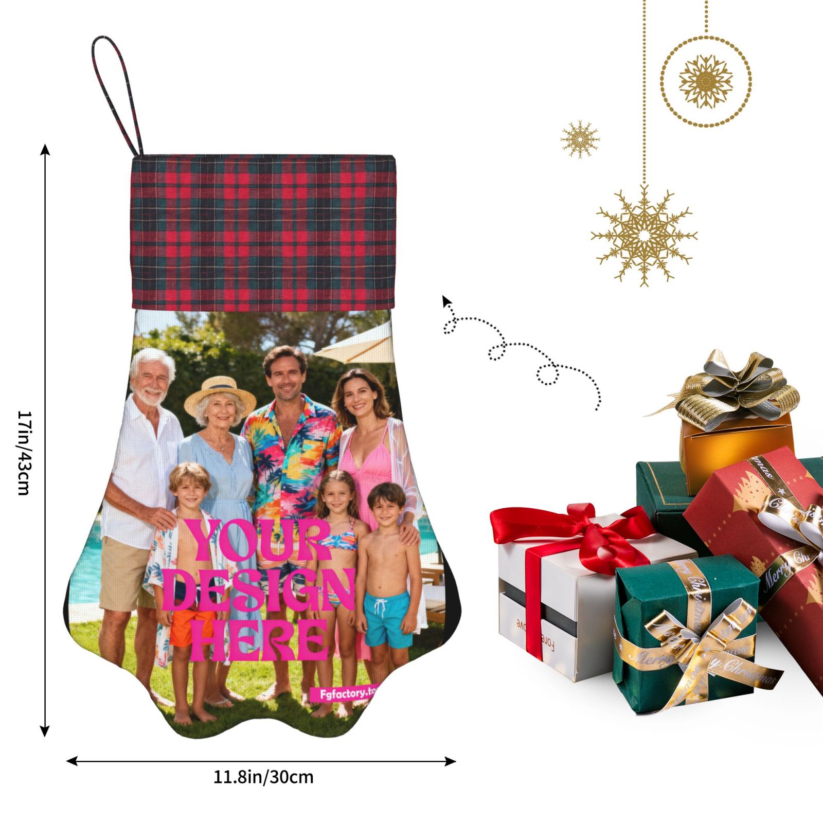 Custom Photo Christmas Stocking