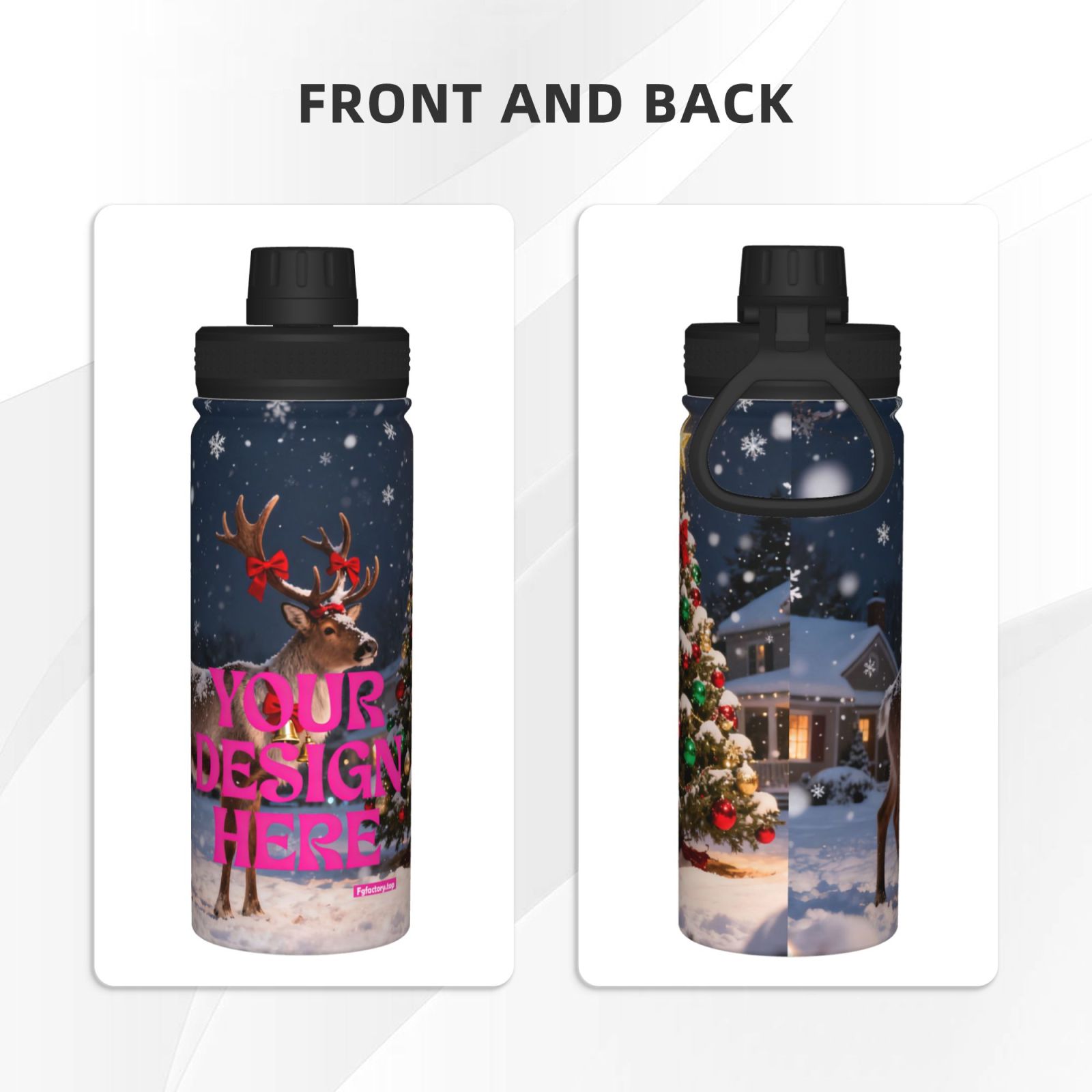 Customizable Holiday Water Bottle