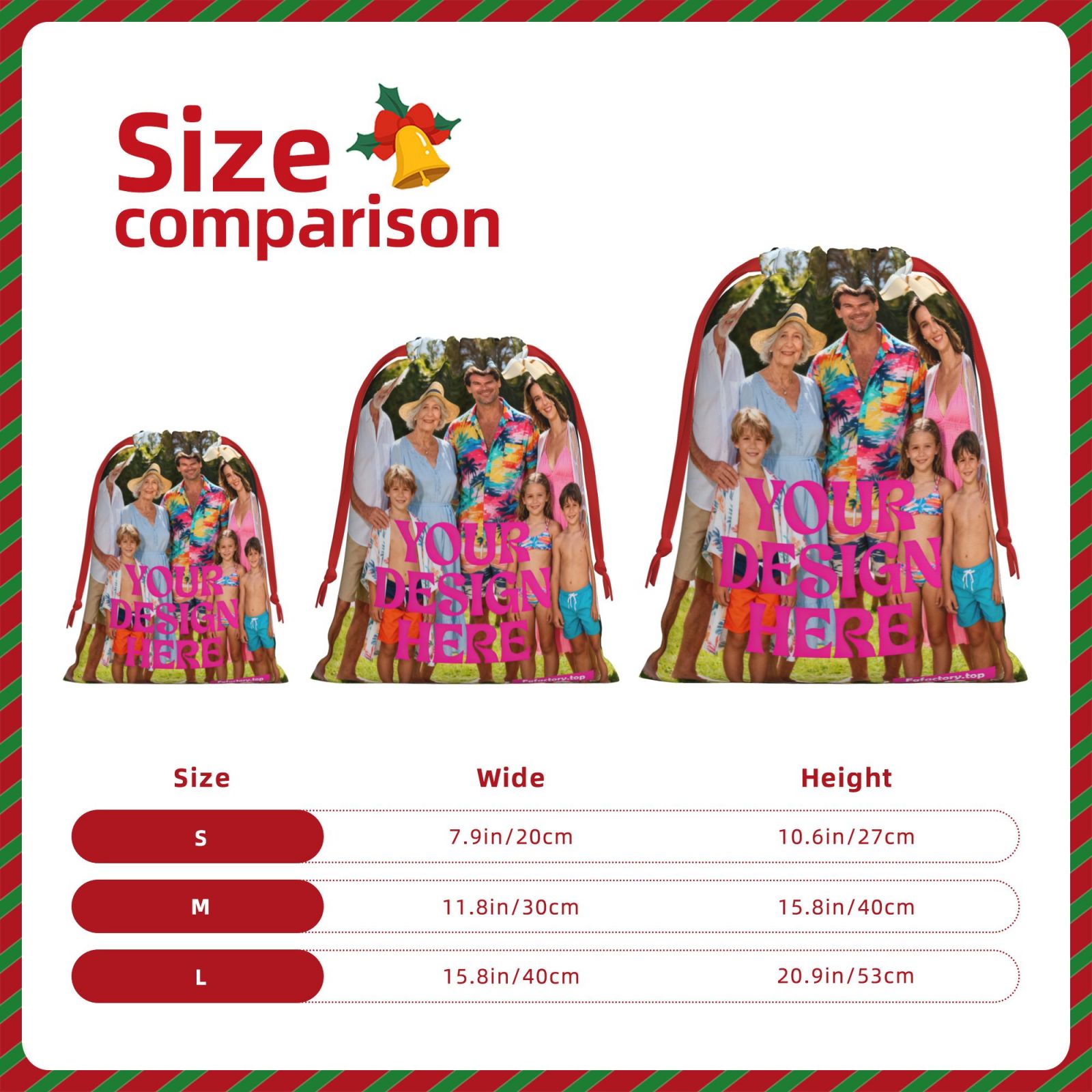 Custom Photo Drawstring Bag