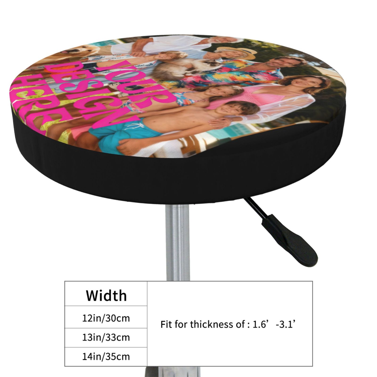 Custom Photo Bar Stool cover