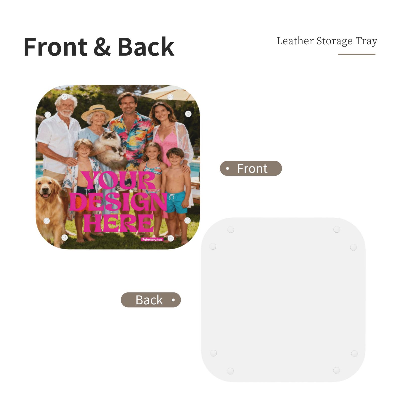 Custom Photo Leather Valet Tray