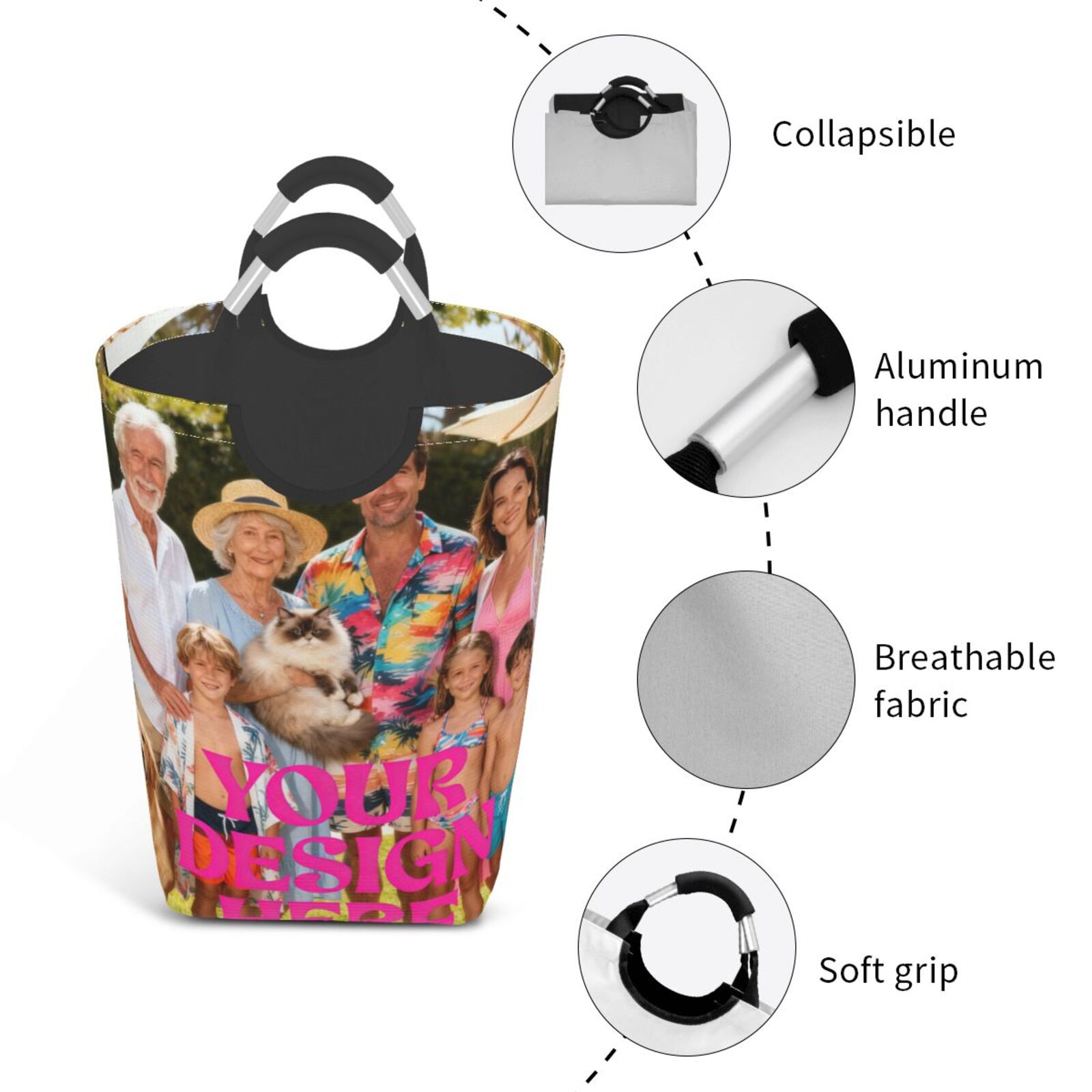 Custom Printed Laundry Basket