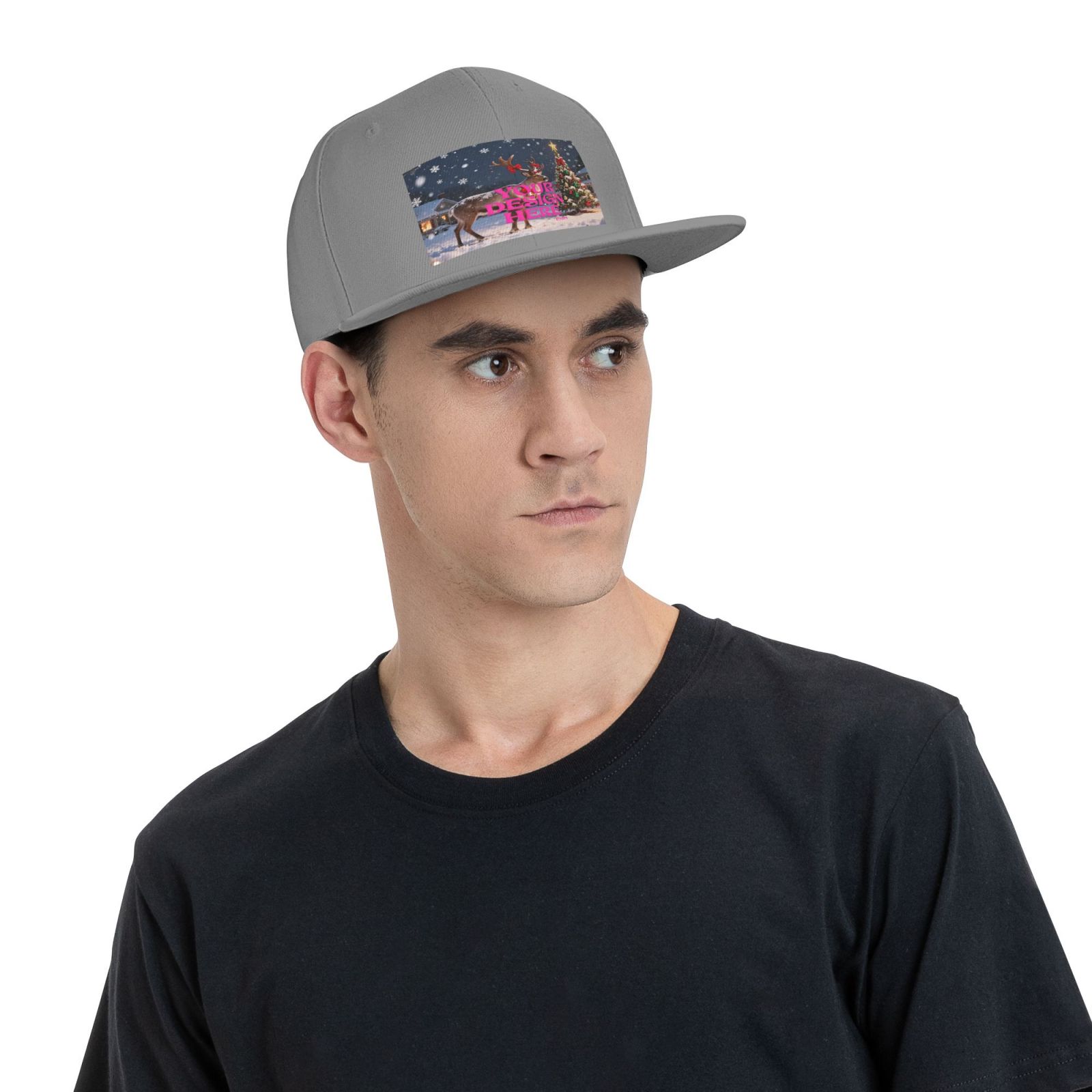 customized print on demand Stylish Gray Snapback Hat