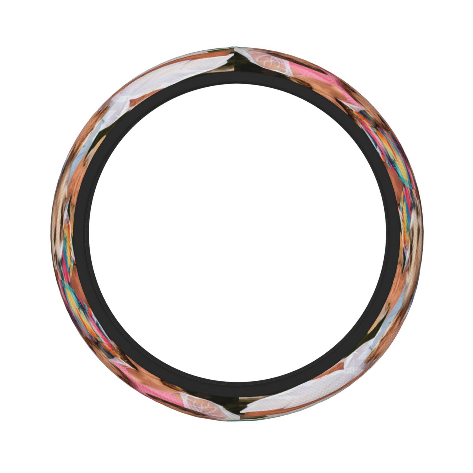 customized personalized print on demand Colorful Steering Wheel Cover