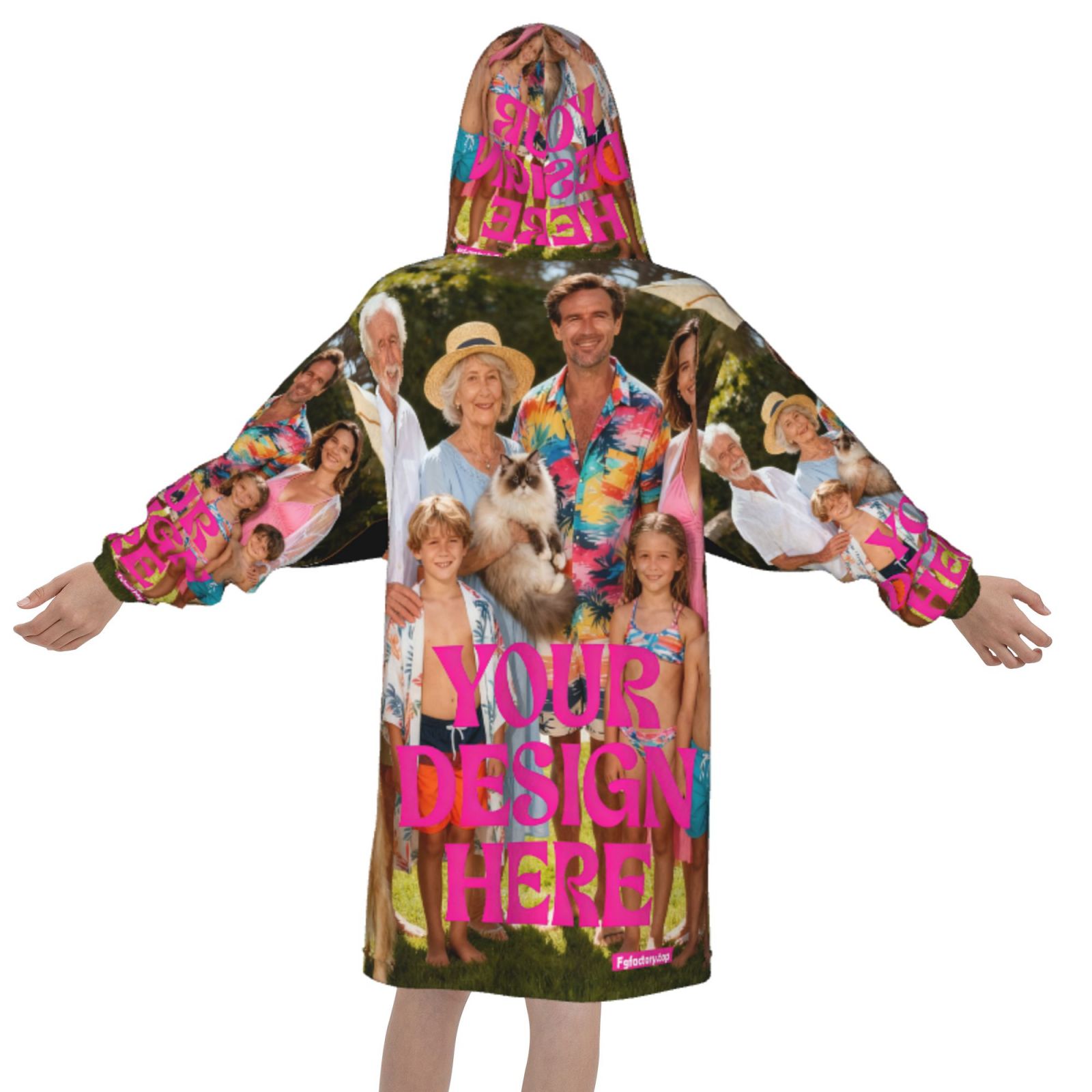 Custom Photo Print Oversized Hoodie Blanket