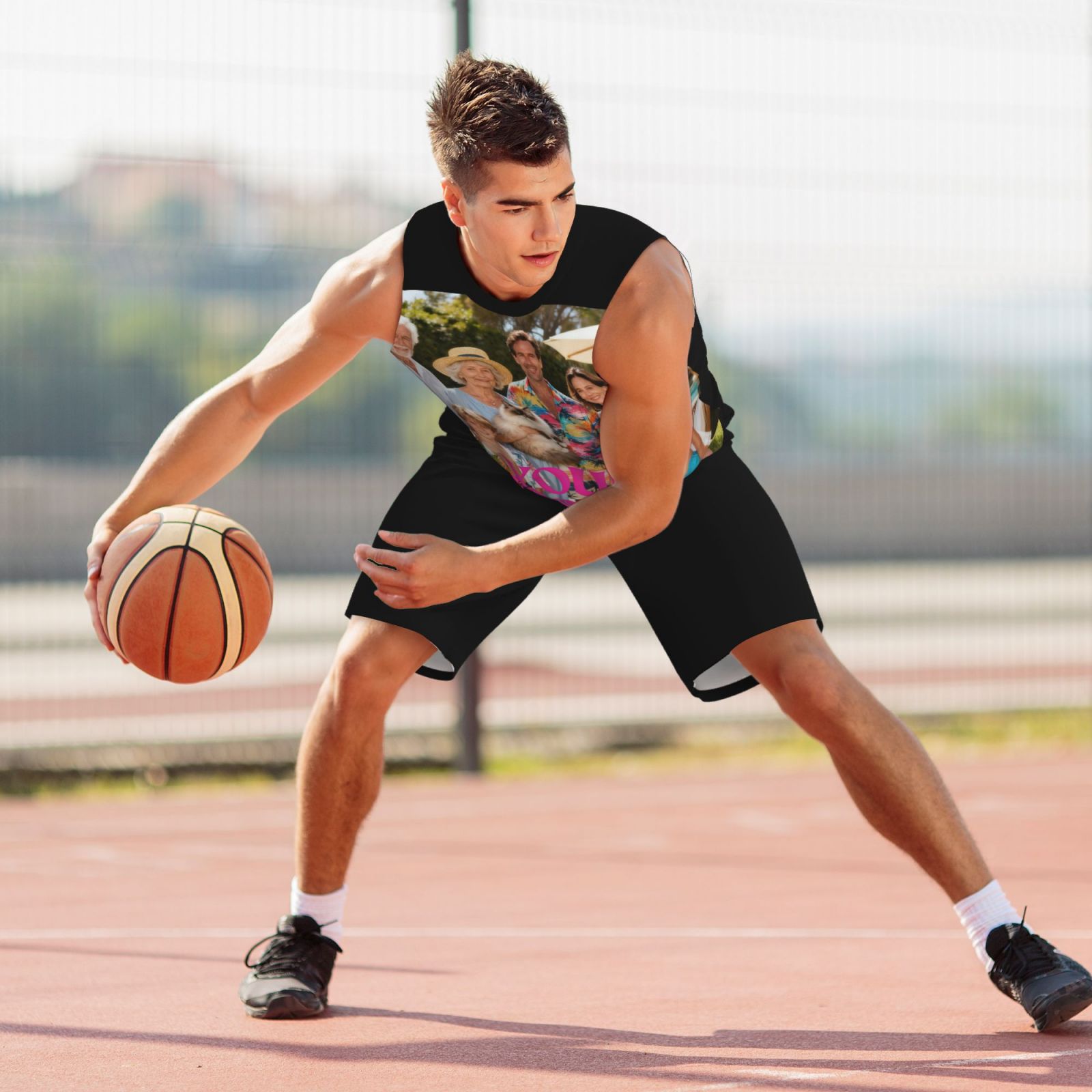 Custom Photo Print Sleeveless Shorts Set