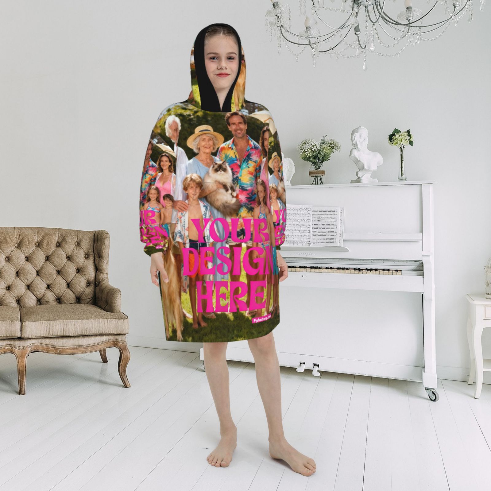 Custom Photo Print Oversized Hoodie Blanket