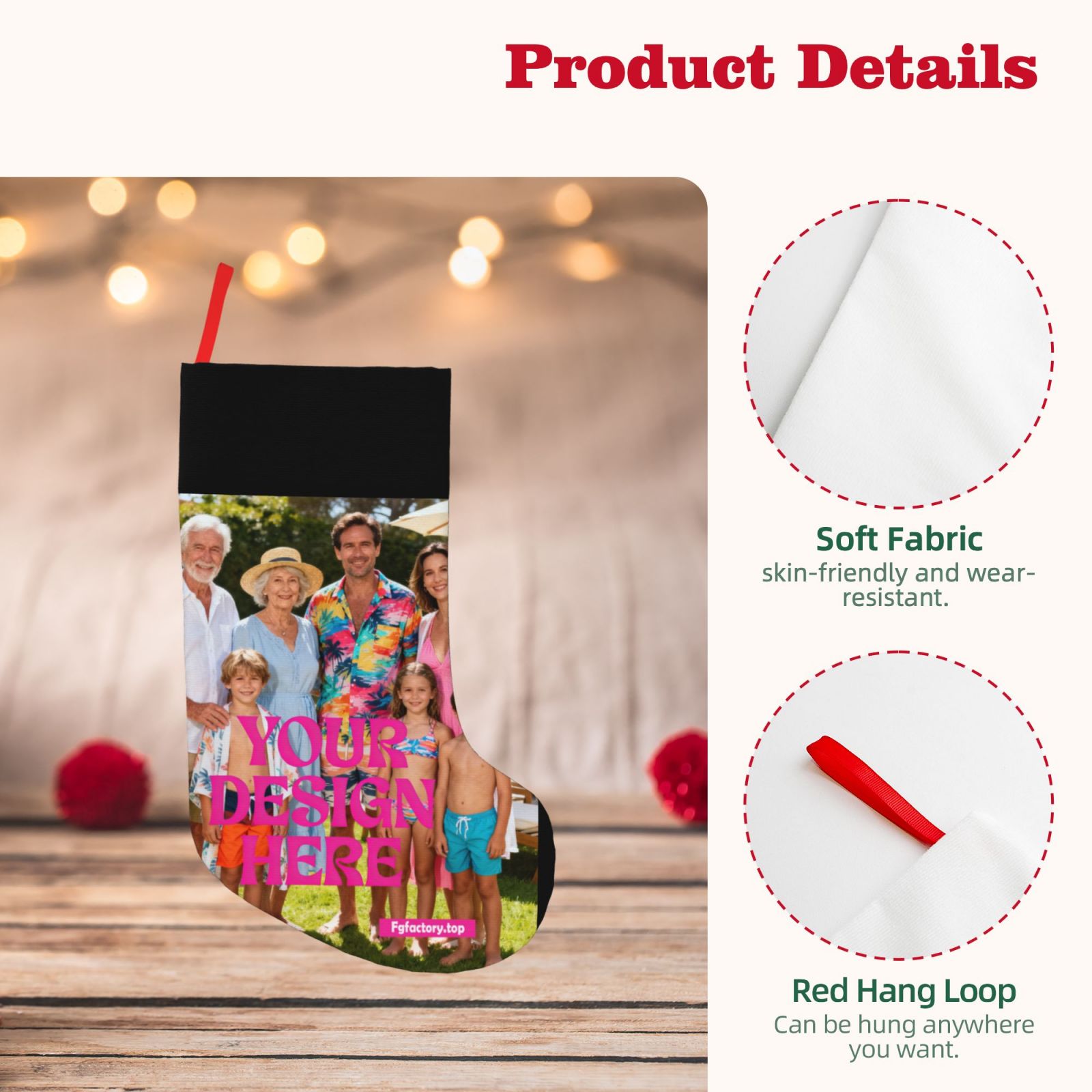 Custom Photo Christmas Stocking