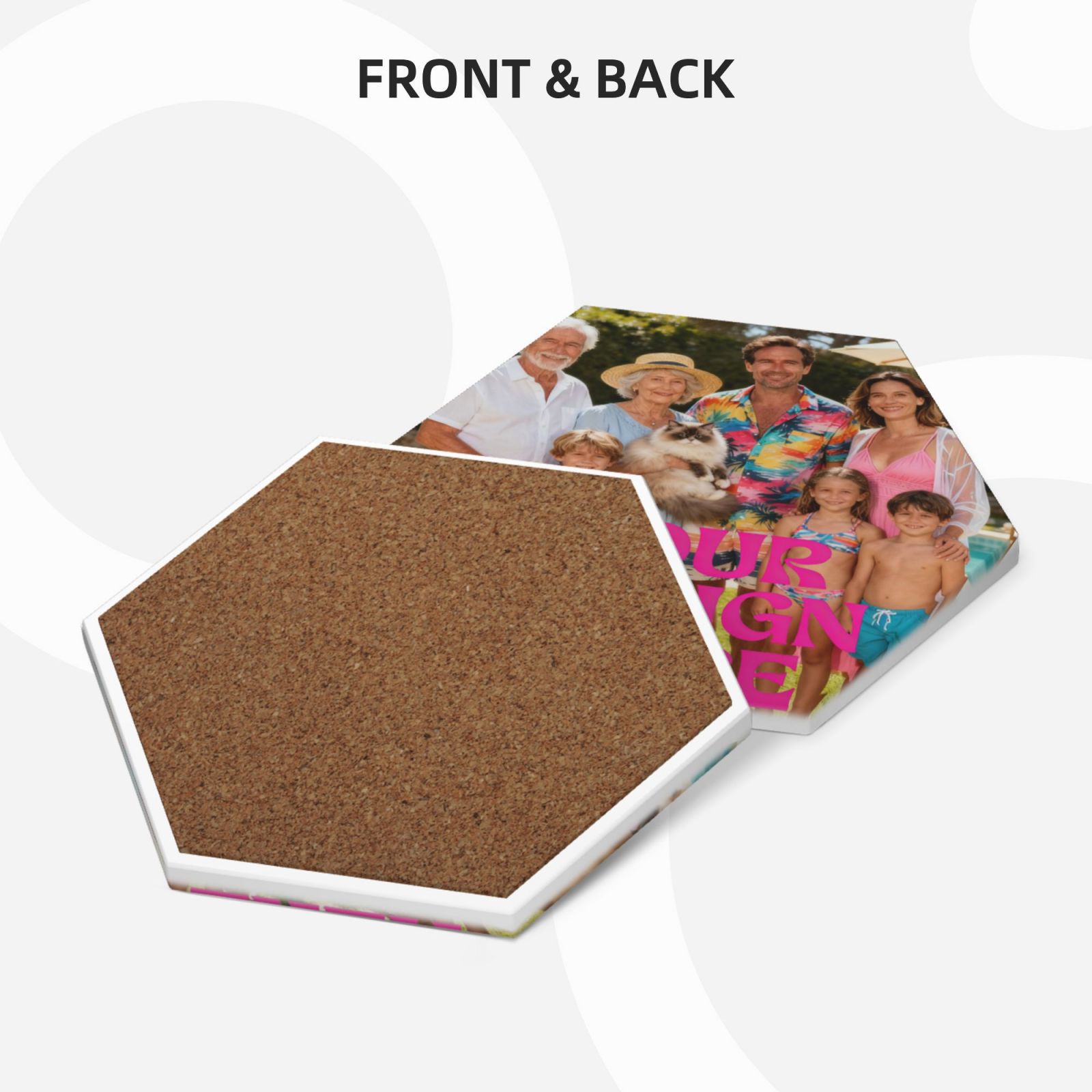 Custom Hexagonal Photo Coaster Set