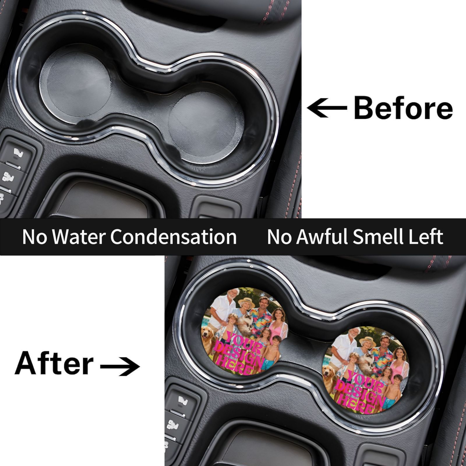 Custom Cork Coaster car cup holder pads 2pcs