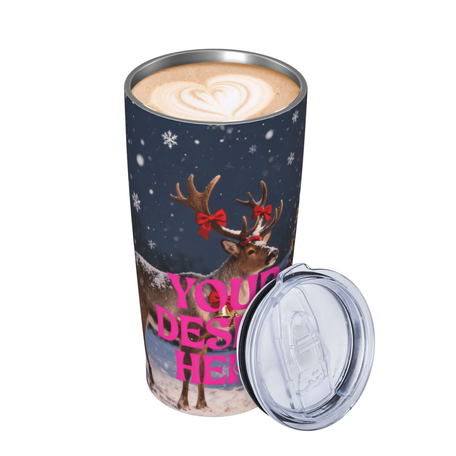Customizable Holiday Reindeer Tumbler