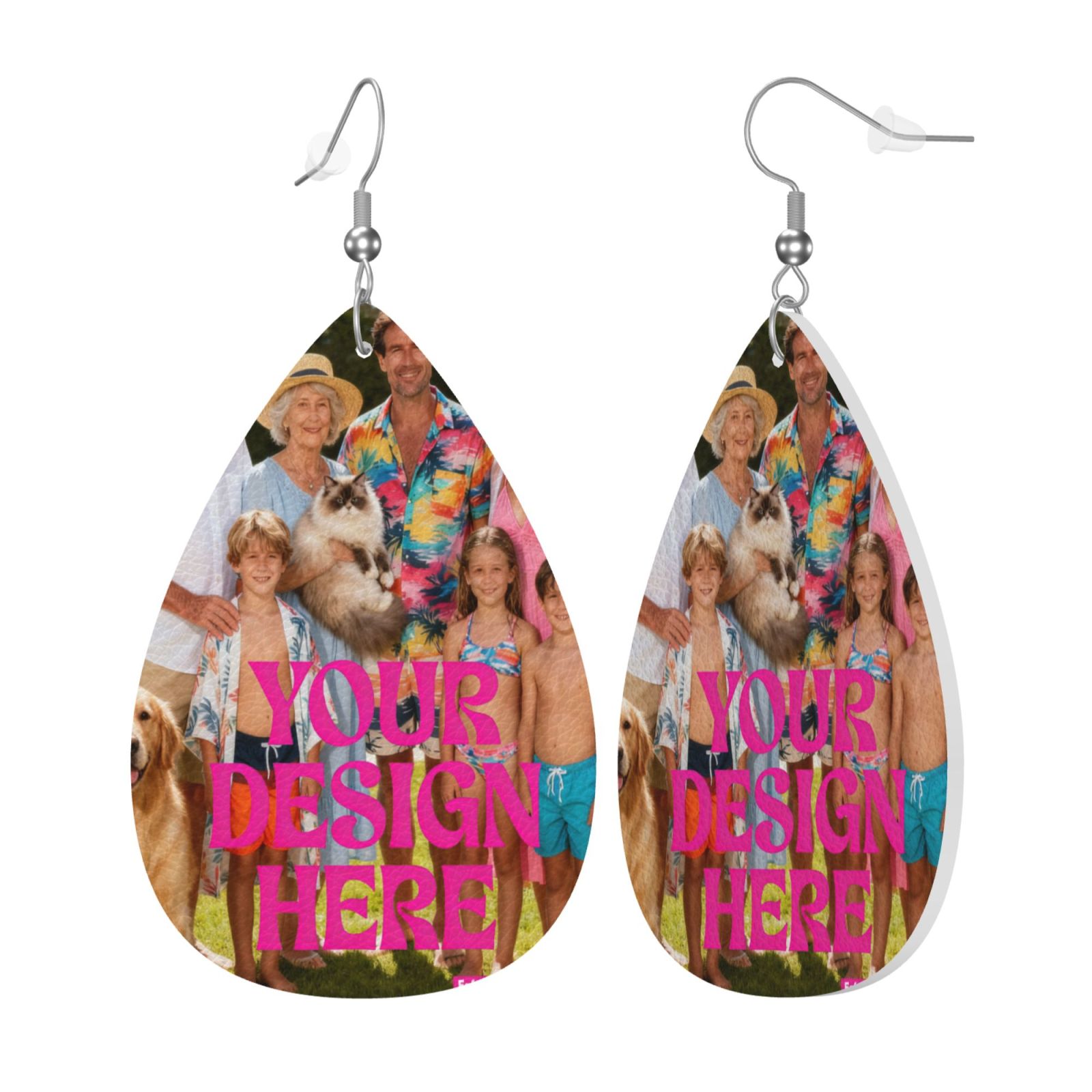Custom Photo Teardrop Earrings