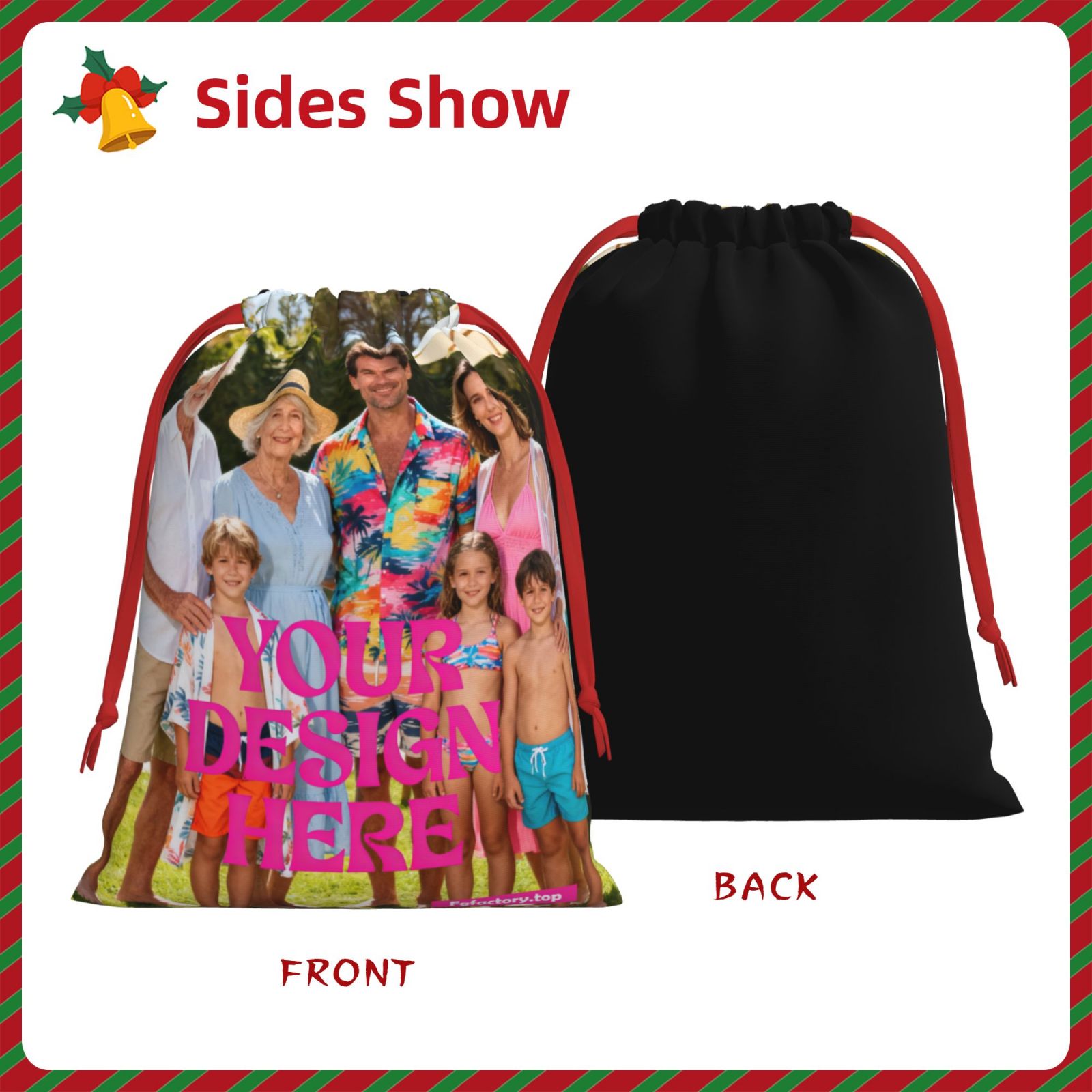 Custom Photo Drawstring Bag
