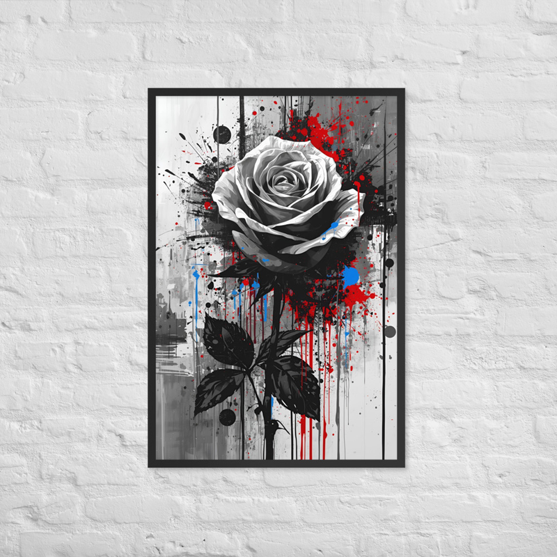Sacred Rose Abstract Painting Framed poster