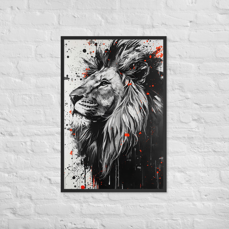 Sacred Lion Wall Art Framed poster