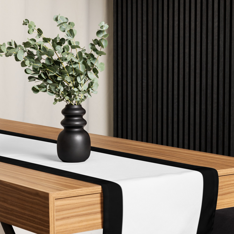 White & Black Table runner