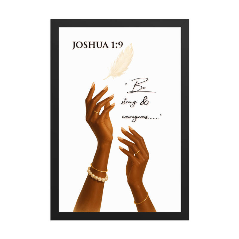 Sacred Light- Joshua 1:9 Framed poster