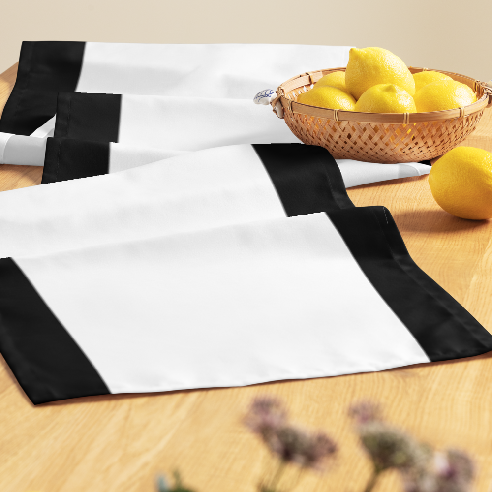 White & Black Table runner