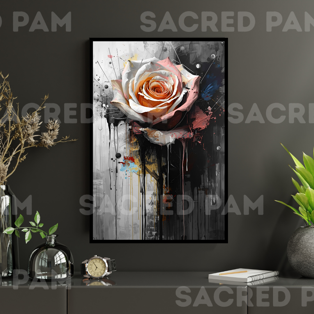 Rose Abstract Painting Wall Art Printable