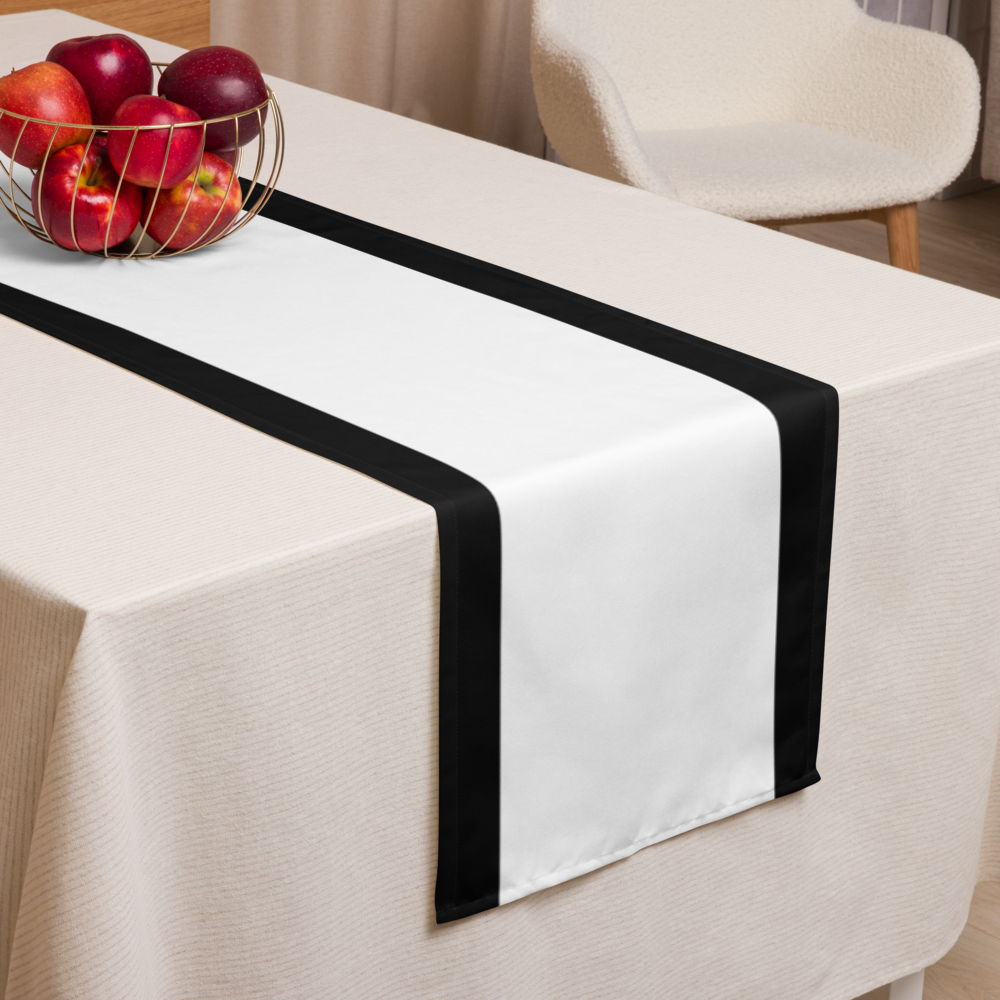 White & Black Table runner