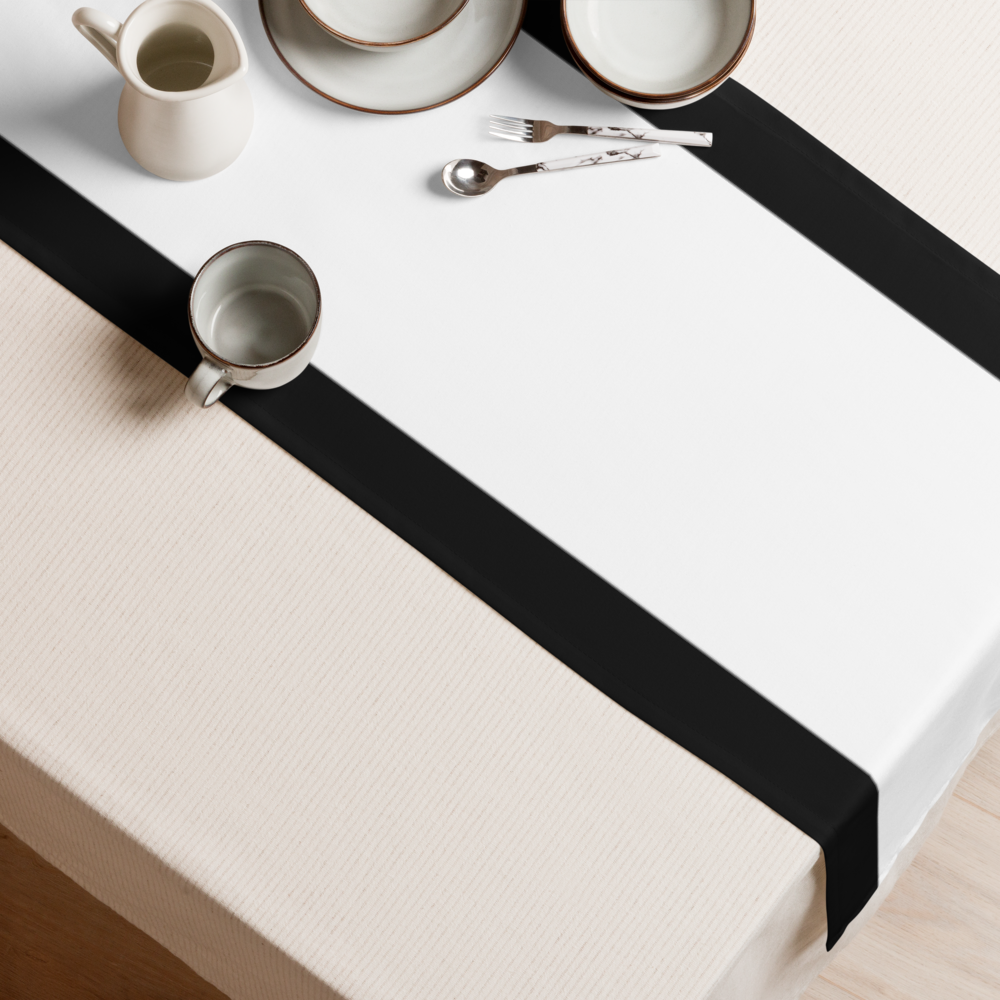White & Black Table runner