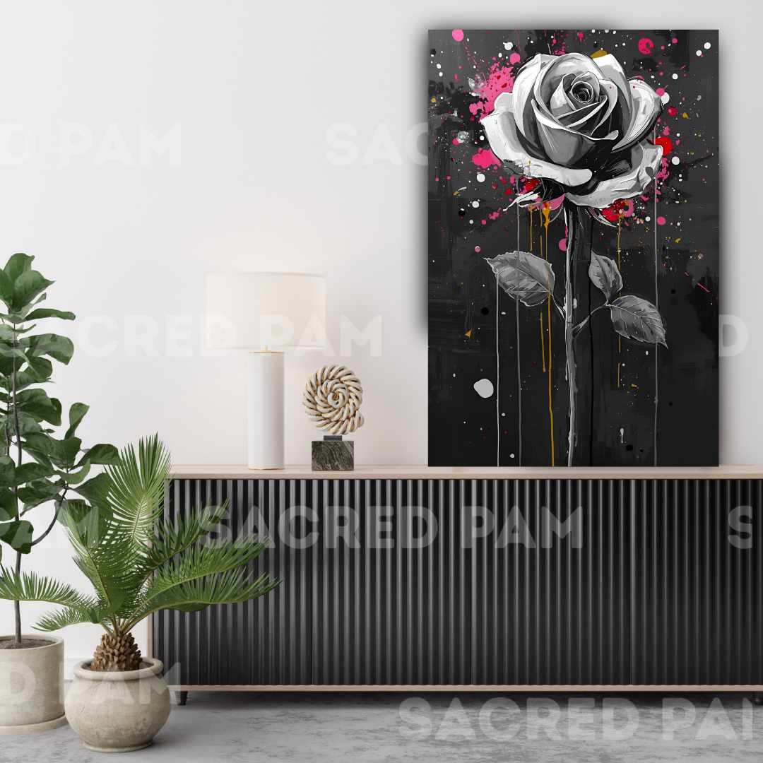 Rose Abstract Painting Wall Art Printable