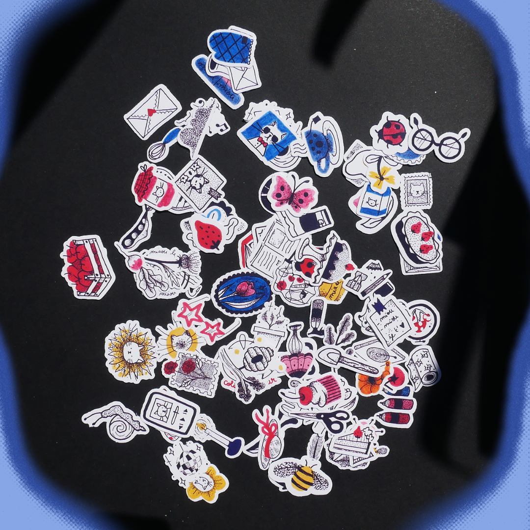Lot de 87 mini stickers