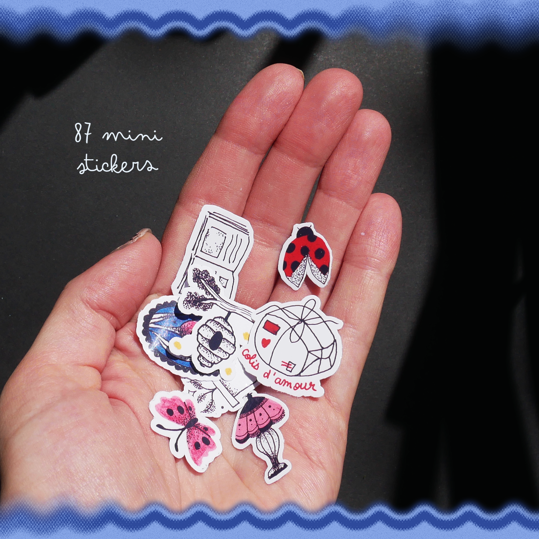Lot de 87 mini stickers