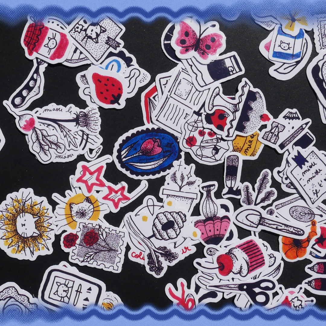 Lot de 87 mini stickers