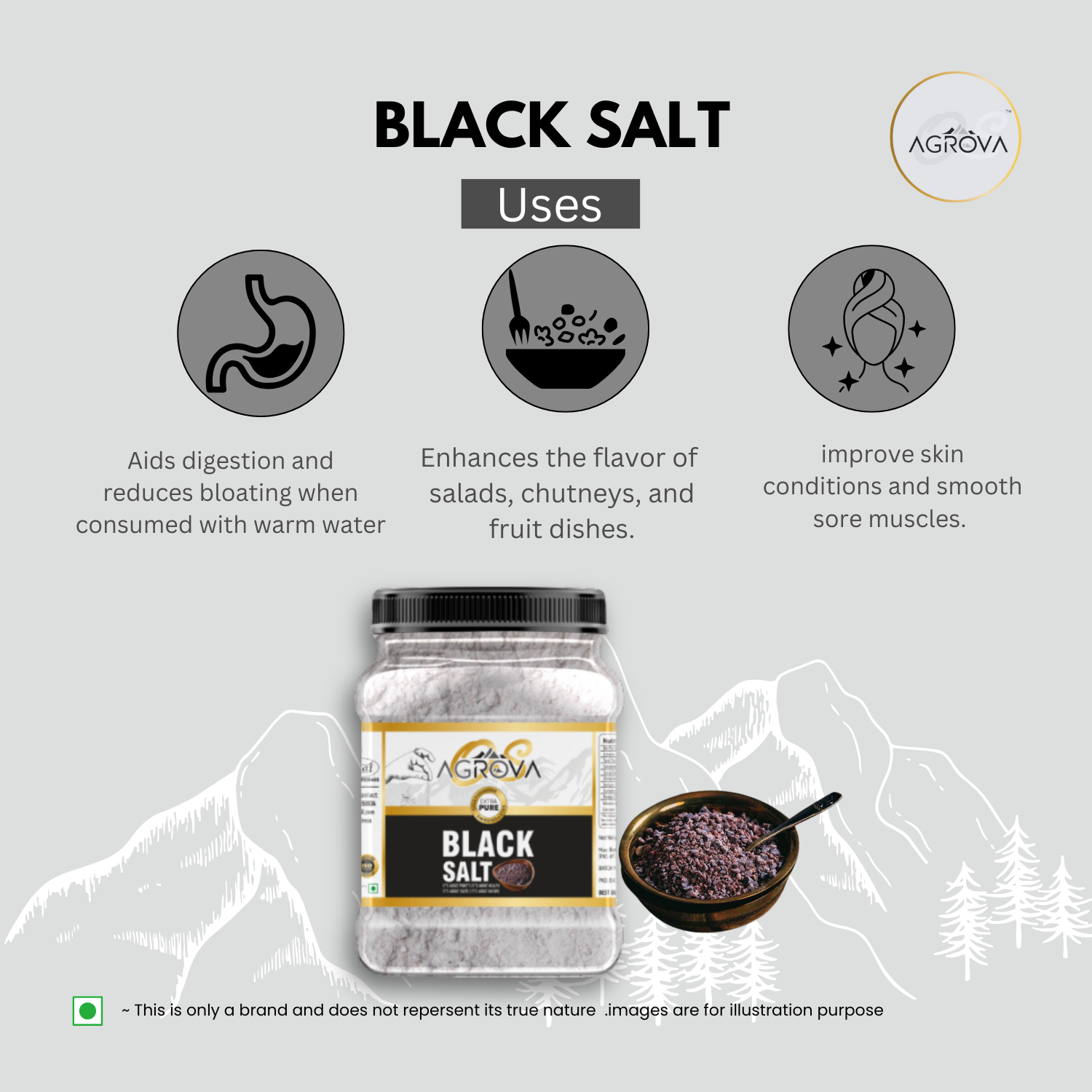 Matka Black Salt Jar (1Kg) 