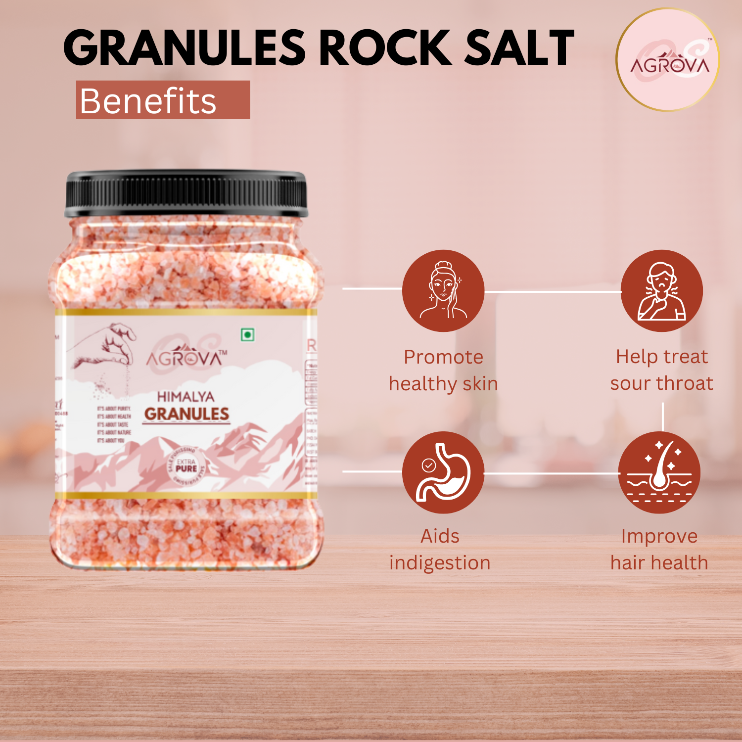Himalaya Rock Salt Granules (1Kg)