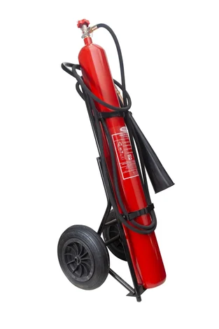 30 Kg CO2 Karbondioksitli Arabalı Yangın Tüpü - Elektrik ve Endüstriyel Yangınlar İçin Mobil Profesyonel Çözüm