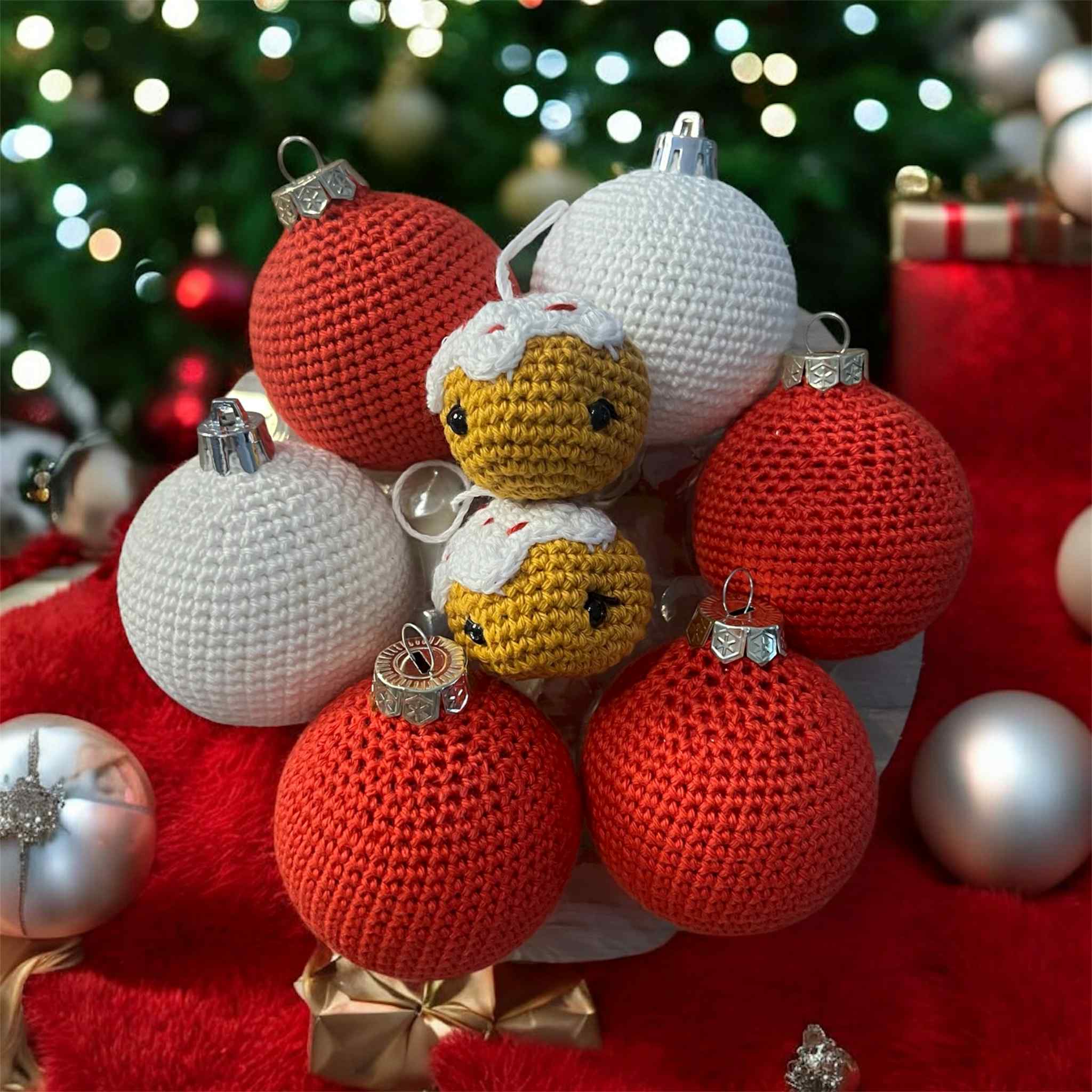 Boules de Noël en crochet