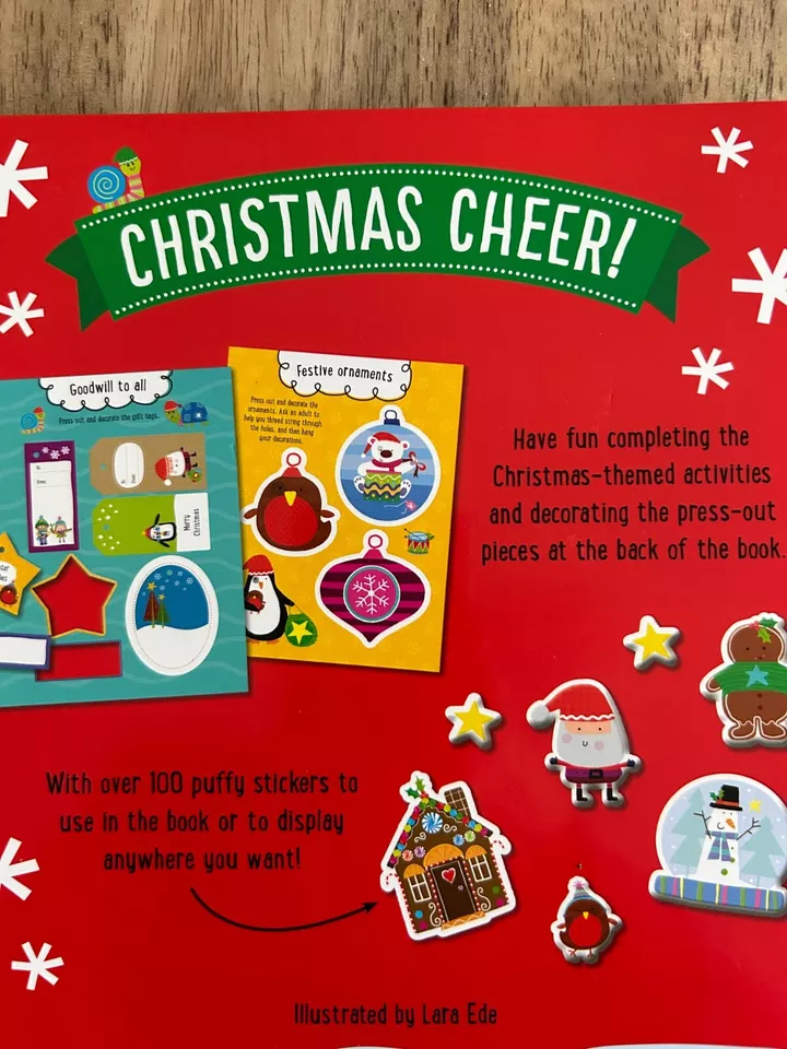 Christmas Cheer Children's Activity Book with over 100 Puffy Stickers! 