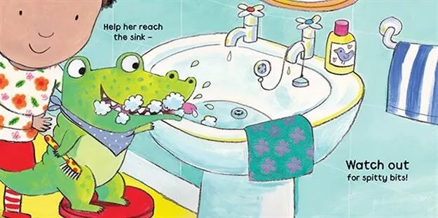 How to Brush Your Teeth with Snappy Croc ~ board book by Usborne