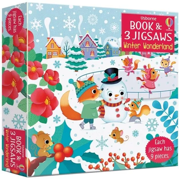 Winter Wonderland - Book & 3 Jigsaw Puzzles ~ by Usborne Books 
