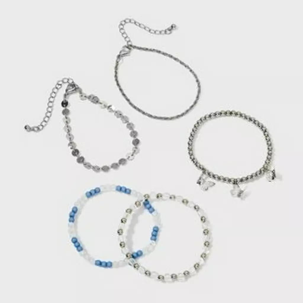 Girls' 5pk Mixed Butterfly Stretch Bracelet Set - art class™ NEW IN PACKAGE