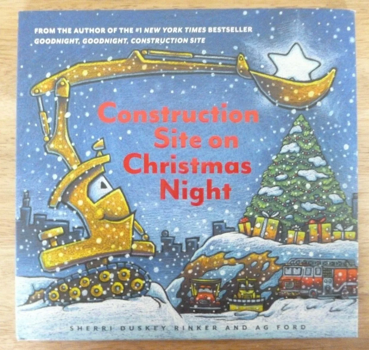 Construction Site on Christmas Night - 10" x 10" hardcover BRAND NEW