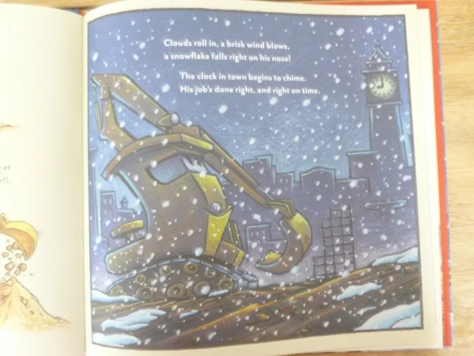 Construction Site on Christmas Night - 10" x 10" hardcover BRAND NEW