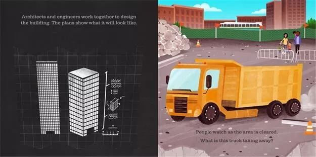 On the Construction Site - Shine-a-Light ~ Brand New (hardcover) Usborne Books