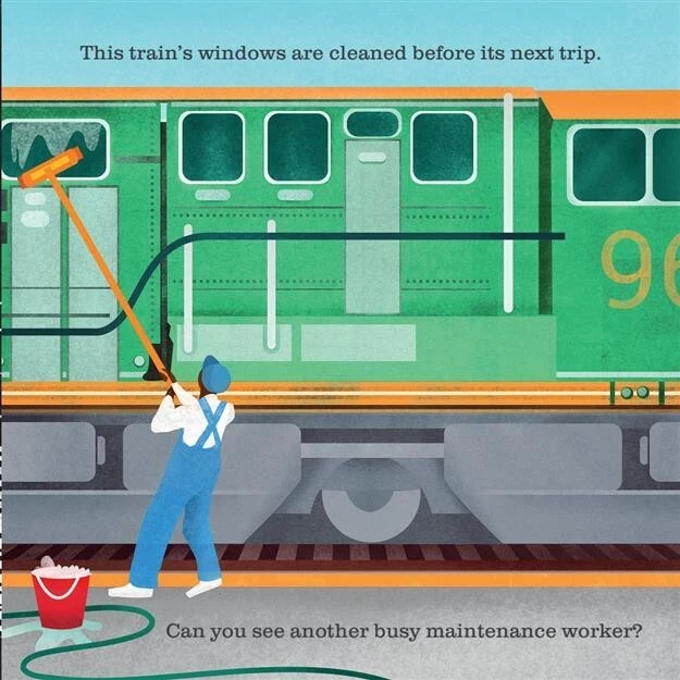 On the Train [A Shine-A-Light flashlight book by Usborne Books ~ NEW