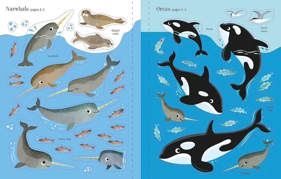 First Sticker Book Narwhals (First Sticker Books) by Usborne Books ~ New
