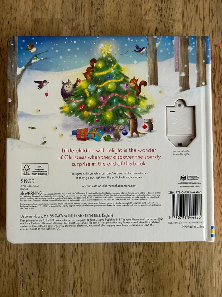 The Twinkly, Twinkly Christmas Tree (Usborne Twinkly Books) Lights Up!! NEW!
